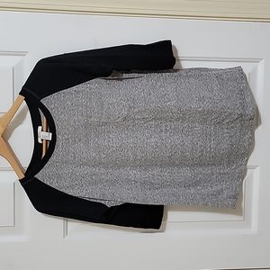 Basic baseball tee, forever 21, M, grey/black